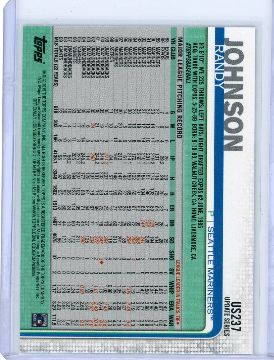 Randy Johnson 2019 Topps Update Series Image Variation