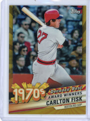Carlton Fisk 2020 Topps 1970's Decades' Best gold ref. #'d 14/50