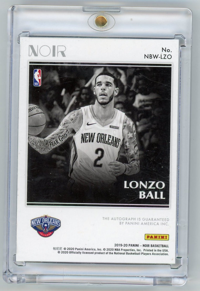 Lonzo Ball 2019-20 Panini Noir Auto Noir Black and White 
