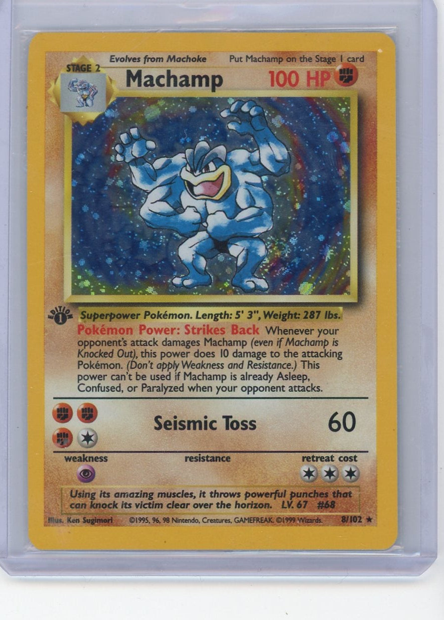 Machamp Pokémon Base Set 1st Edition Shadowless Holo #8/102 (Sealed)