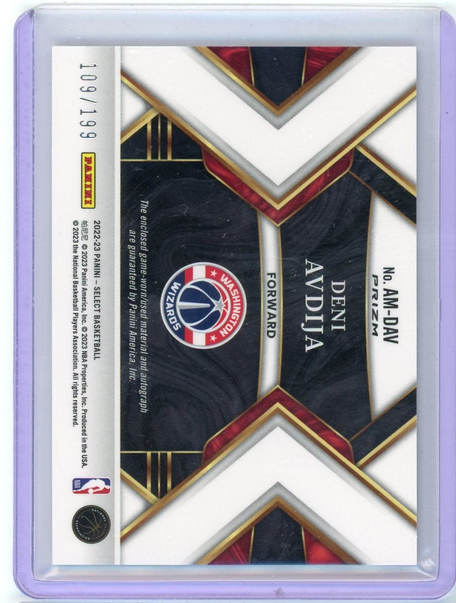 Deni Avdija 2022 Panini Select Patch Autograph #'d 109/199