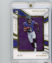 Zay Flowers 2023 Panini Immaculate Clearly #'d 16/99