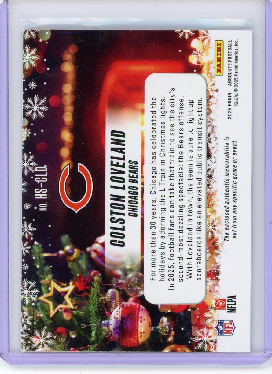 Colston Loveland 2025 Absolute Holiday Suit relic rookie card