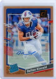 Dalton Kincaid 2023 Clearly Donruss Rated Rookie Autographs Orange #'d 64/75 RC