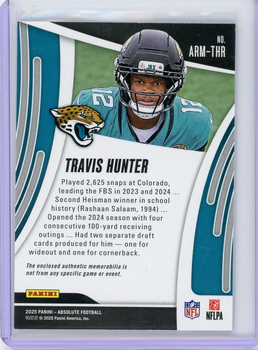 Travis Hunter 2025 Absolute jersey relic rookie card
