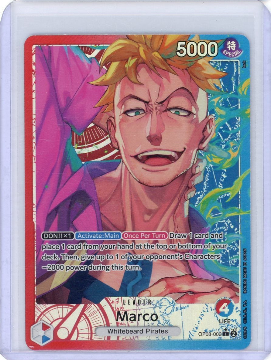 Marco OP08-002 Alt Art Leader rare holo