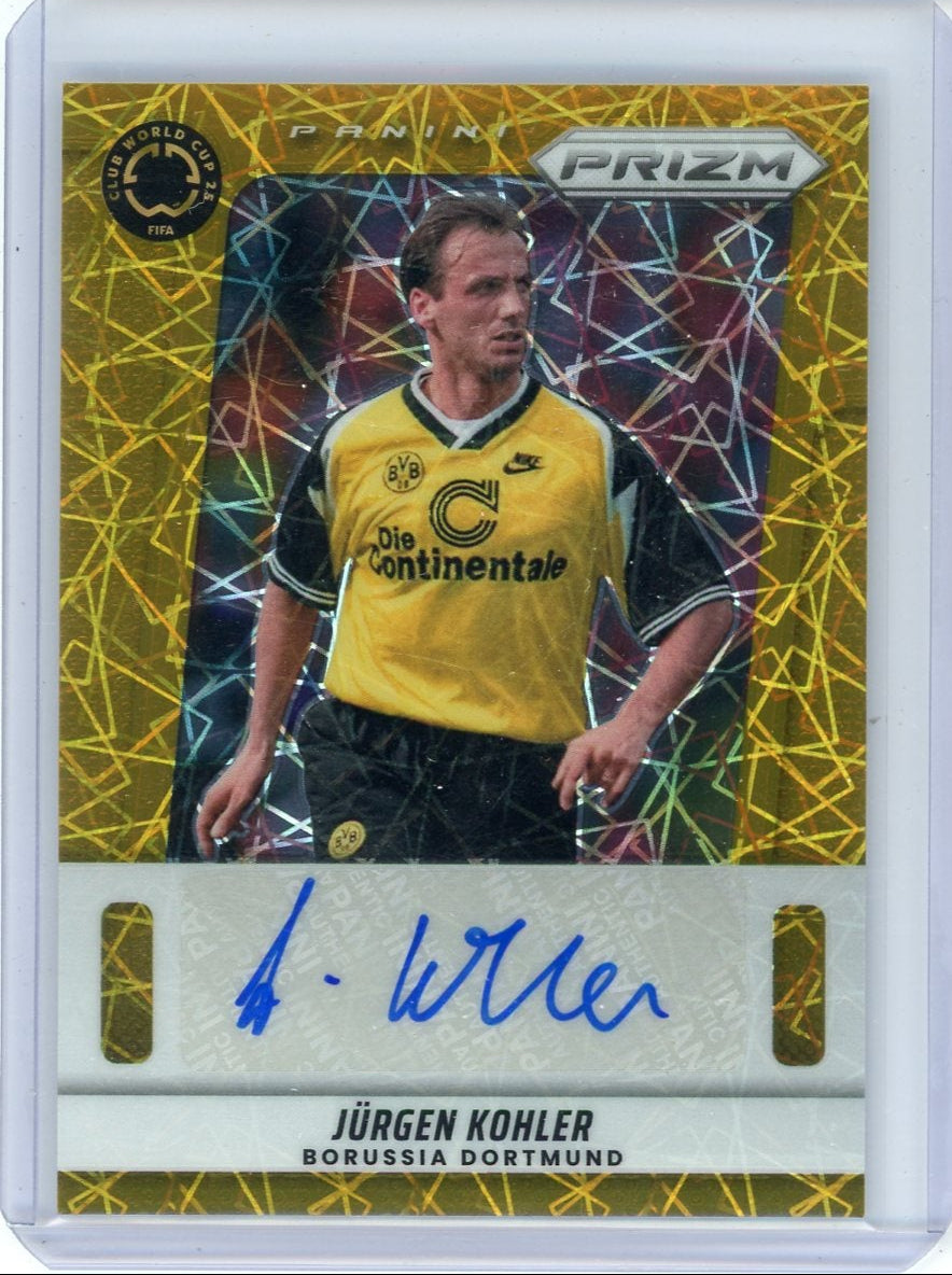 Jurgen Kohler 2025 Panini Prizm autograph gold laser prizm #'d 03/10