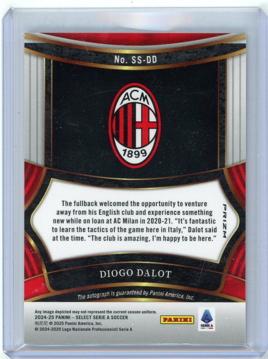 Diogo Dalot 2024-25 Panini Select Serie A Signatures Red Prizm