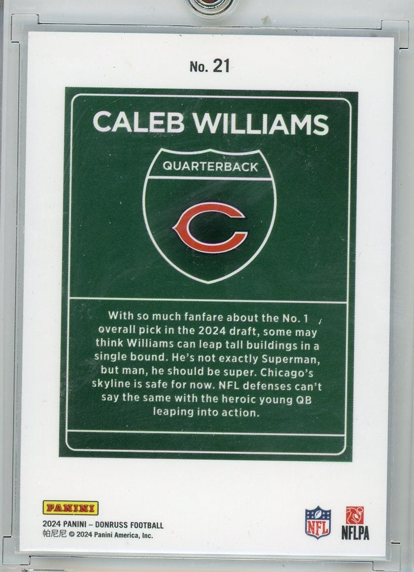 Caleb Williams 2024 Panini Donruss Rookie Downtown SSP