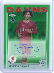 Jayden Danns 2025 Topps Chrome green refractor autograph rookie card #'d 32/99