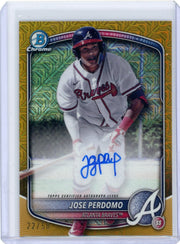 Jose Perdomo 2025 Bowman Chrome Prospects Autographs Mojo Gold Refractor #'d 22/50