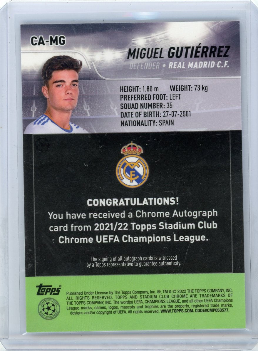 Miguel Gutierrez 2022 Topps Stadium Club Chrome autograph rookie card
