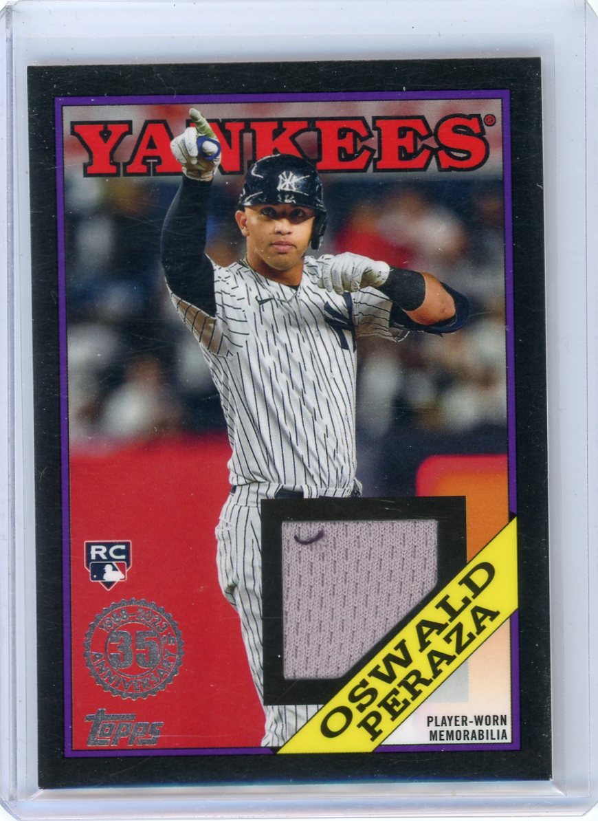 Oswald Peraza 2023 Topps Series 2 35th Anniversary jersey relic rookie card #'d 034/199