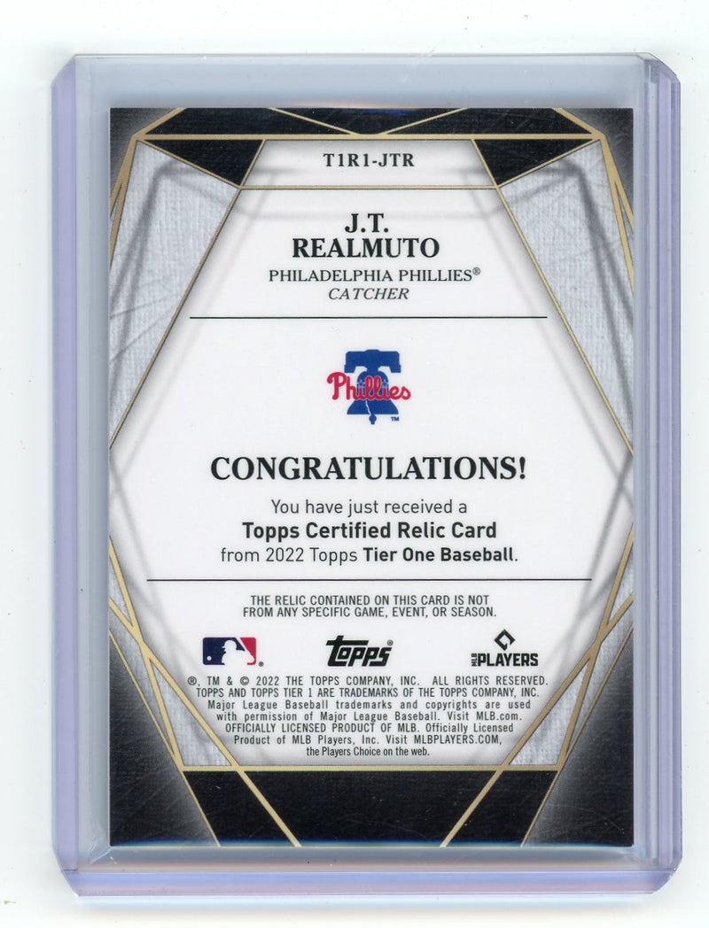 JT Realmuto 2022 Topps Tier One game-used jersey relic 