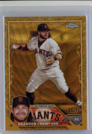 Brandon Crawford 2023 Topps Chrome Gilded wave refractor #'d 61/75