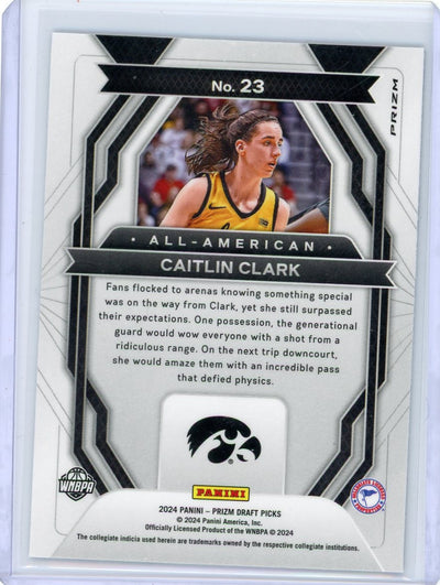 Caitlin Clark 2024 Prizm Draft Picks #23 Silver Prizm RC