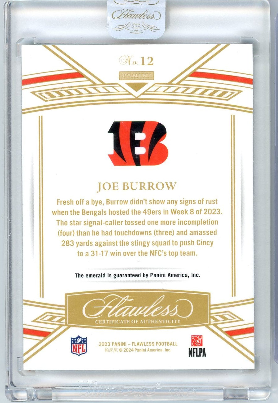 Joe Burrow 2023 Panini Flawless Emerald #'d 5/5 (sealed)