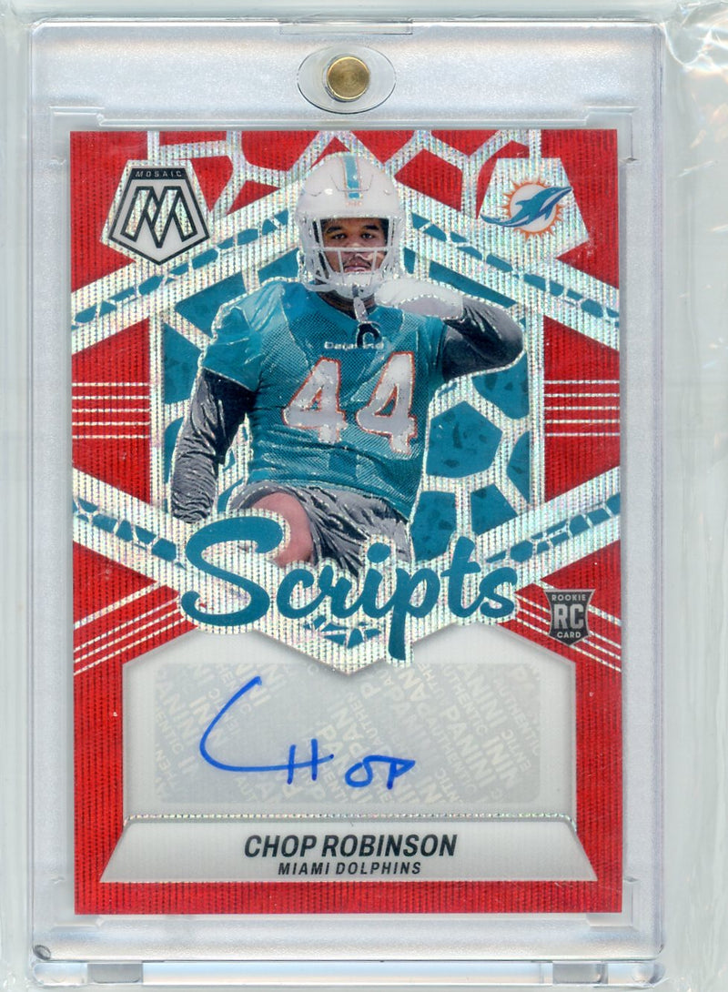 Chop Robinson 2024 Panini Mosaic Scripts Red Wave RC