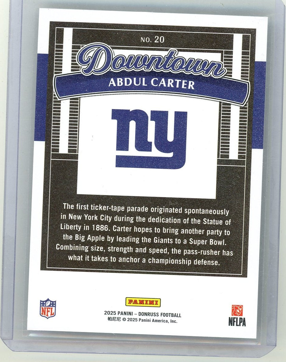 Abdul Carter 2025 Panini Donruss Downtown