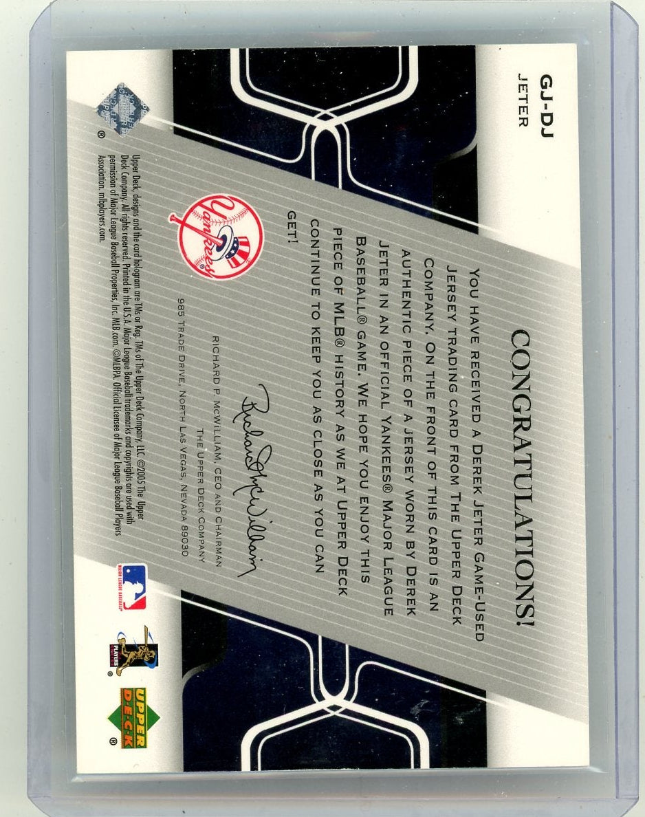 Derek Jeter 2005 Upper Deck Game Used Jersey Relic