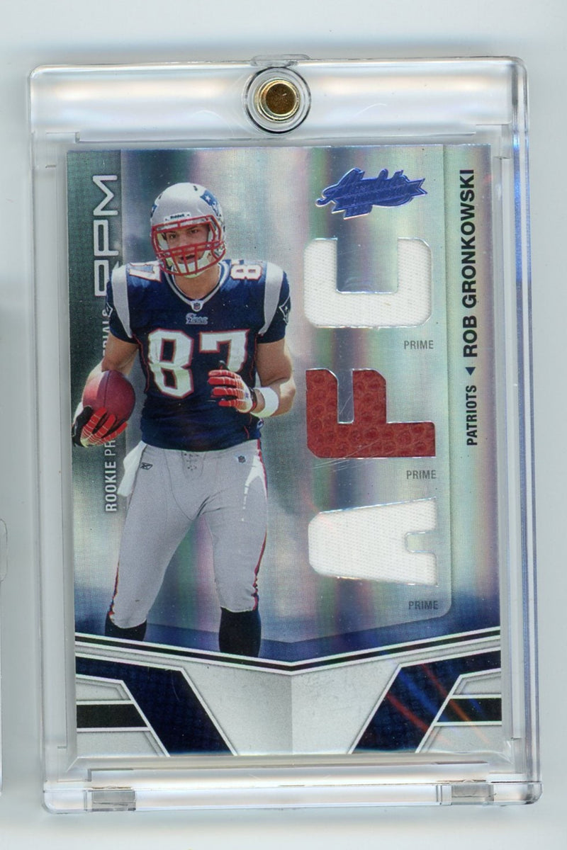 Rob Gronkowski 2010 Panini Absolute Rookie Prime Materials triple relic rookie card 