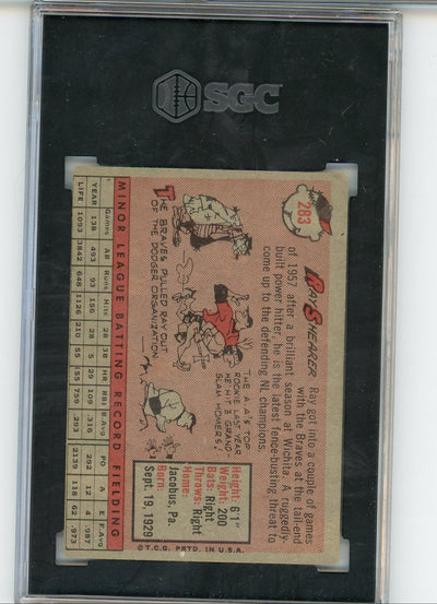 Ray Shearer 1958 Topps #283 SGC 3