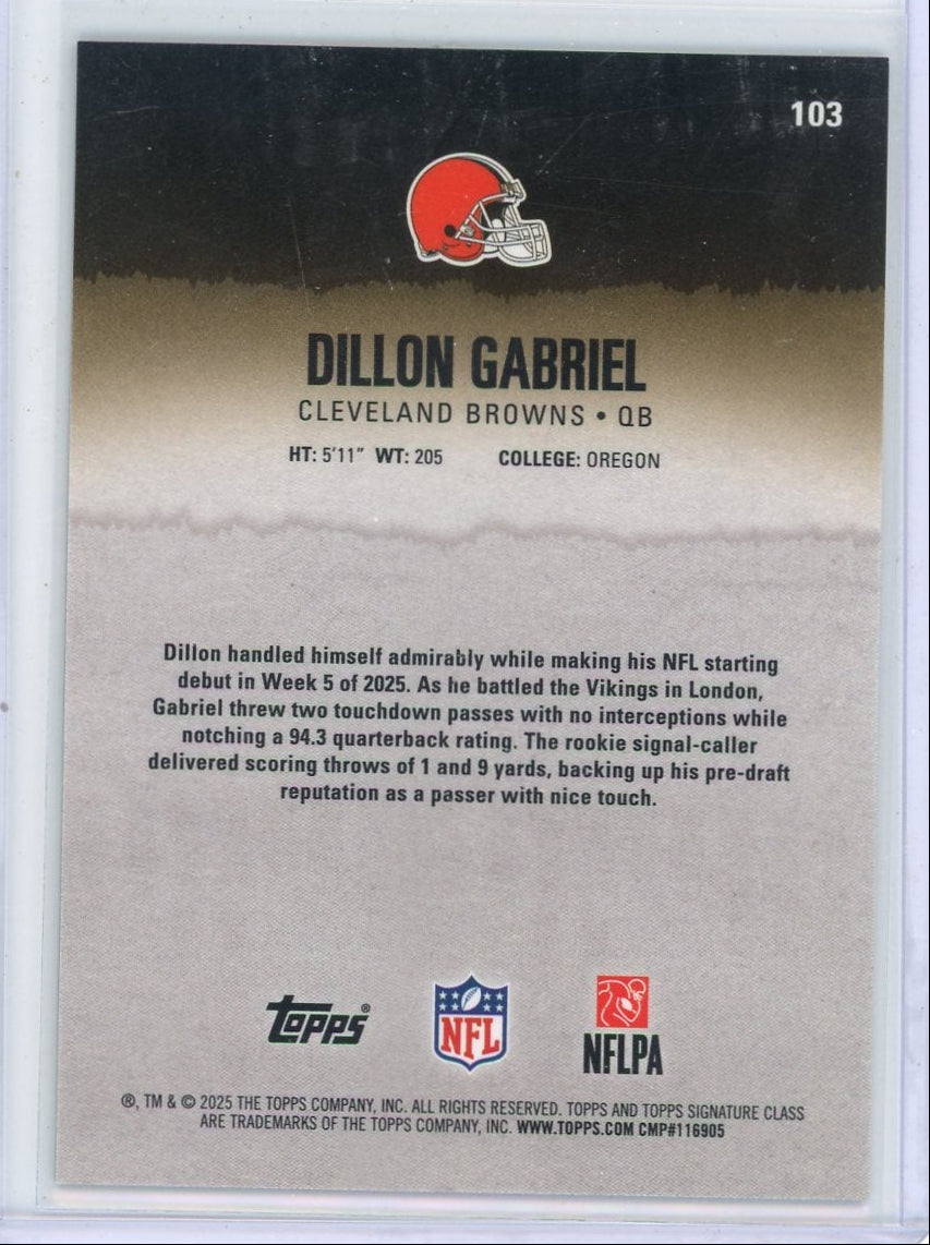 Dillon Gabriel 2025 Topps Signature Class blue RC #'d 2/5