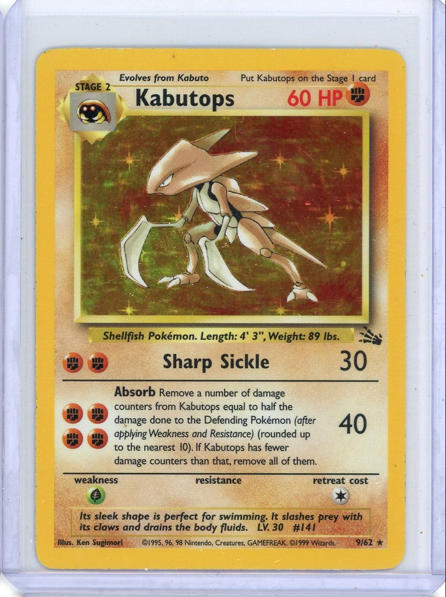 Kabutops 1999 Pokémon Fossil Holo #9/62 LP/MP