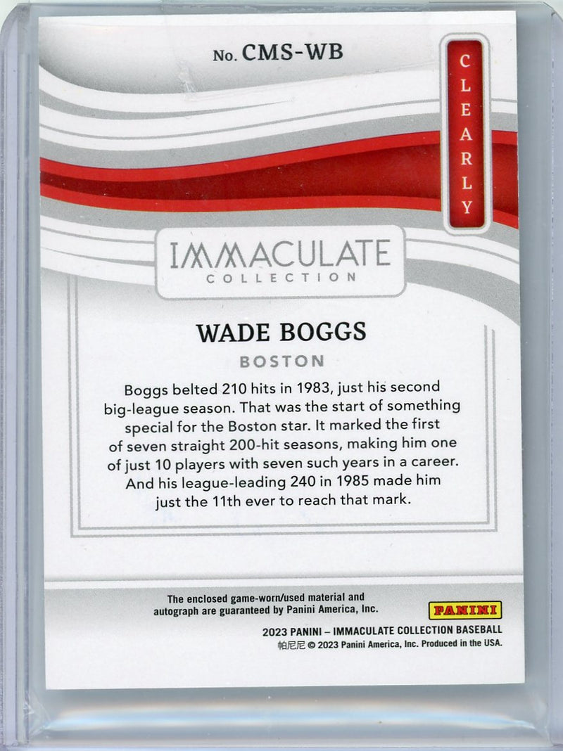 Wade Boggs 2023 Immaculate Clearly Immaculate Material Signatures Holo Gold 