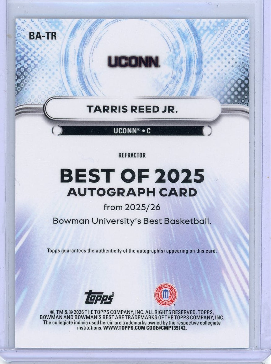 Tarris Reed Jr. 2025-26 Bowman University Best The Best of 2025 ref. autograph