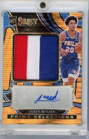 Jared McCain 2024-25 Panini Select Prime Selections RPA orange pulsar RC #'d 13/30
