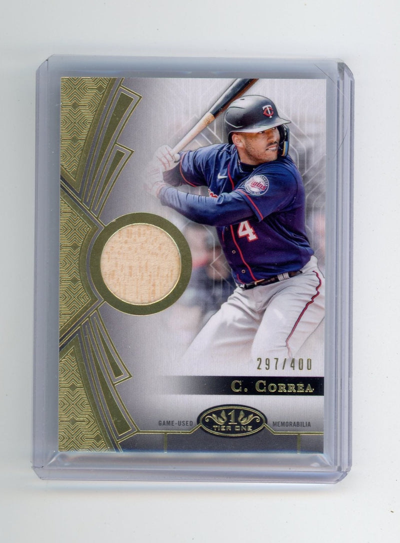 Carlos Correa 2023 Topps Tier 1 bat relic 