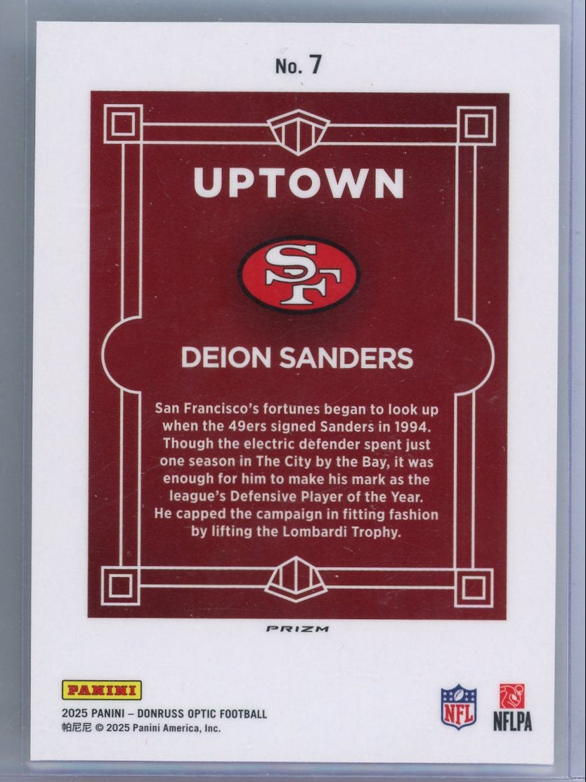 Deion Sanders 2025 Panini Donruss Optic Uptown