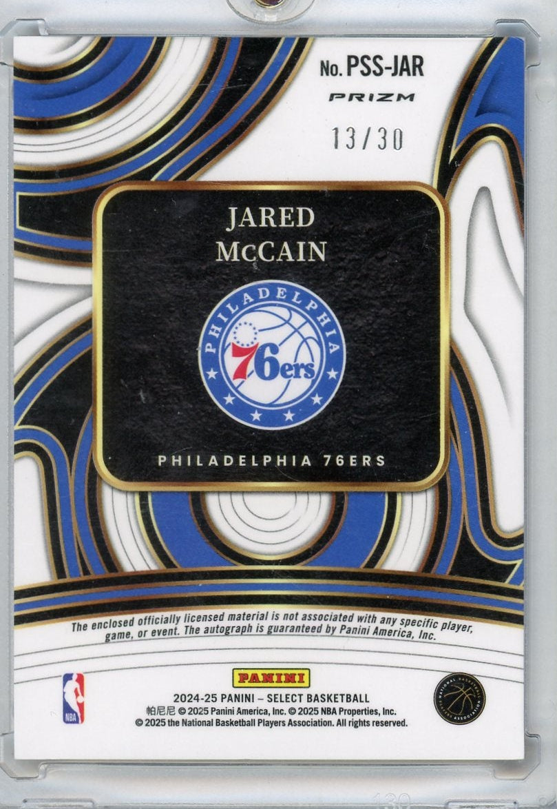 Jared McCain 2024-25 Panini Select Prime Selections RPA orange pulsar RC #'d 13/30