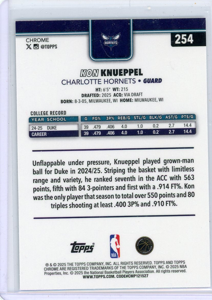 Kon Knueppel 2025-26 Topps Chrome X-Fractor RC