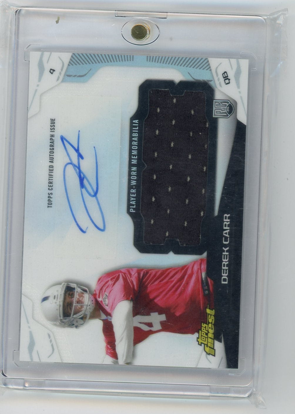 Derek Carr 2014 Finest Jumbo Jersey Autographs Refractors RC