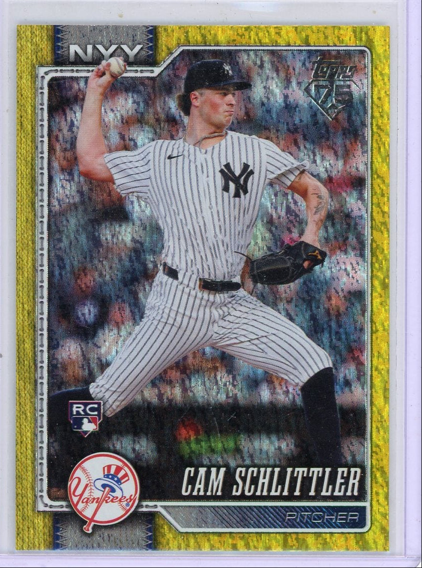 Cam Schlittler 2026 Topps yellow foil RC #'d 217/399