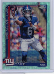 Jaxson Dart 2025 Topps Chrome Rookie Teal Wave Refractor #'d 187/299