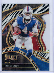 James Cook 2023 Panini Select Club Level Zebra Prizm SSP