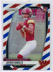 Jayden Daniels 2024 Panini Red White & Blue Prizm RC