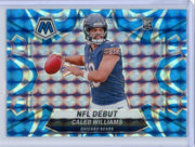 Caleb Williams 2024 Panini Mosaic NFL Debut Reactive Blue RC