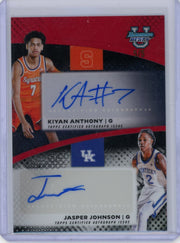 Kiyan Anthony Jasper Johnson 2025-26 Bowman University Best dual autograph red ref. #'d 5/5