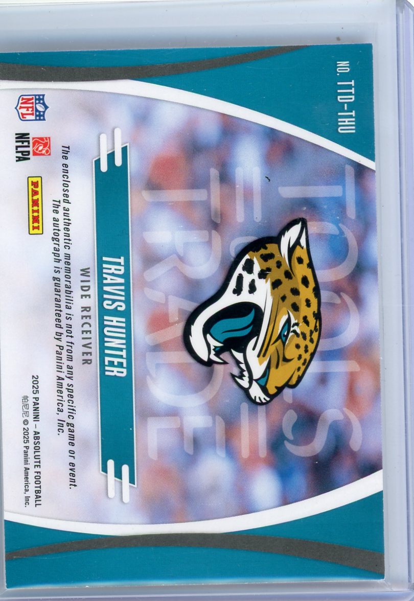 Travis Hunter 2025 Panini Absolute Tools of the Trade Rookie Patch Autograph #'d 72/99