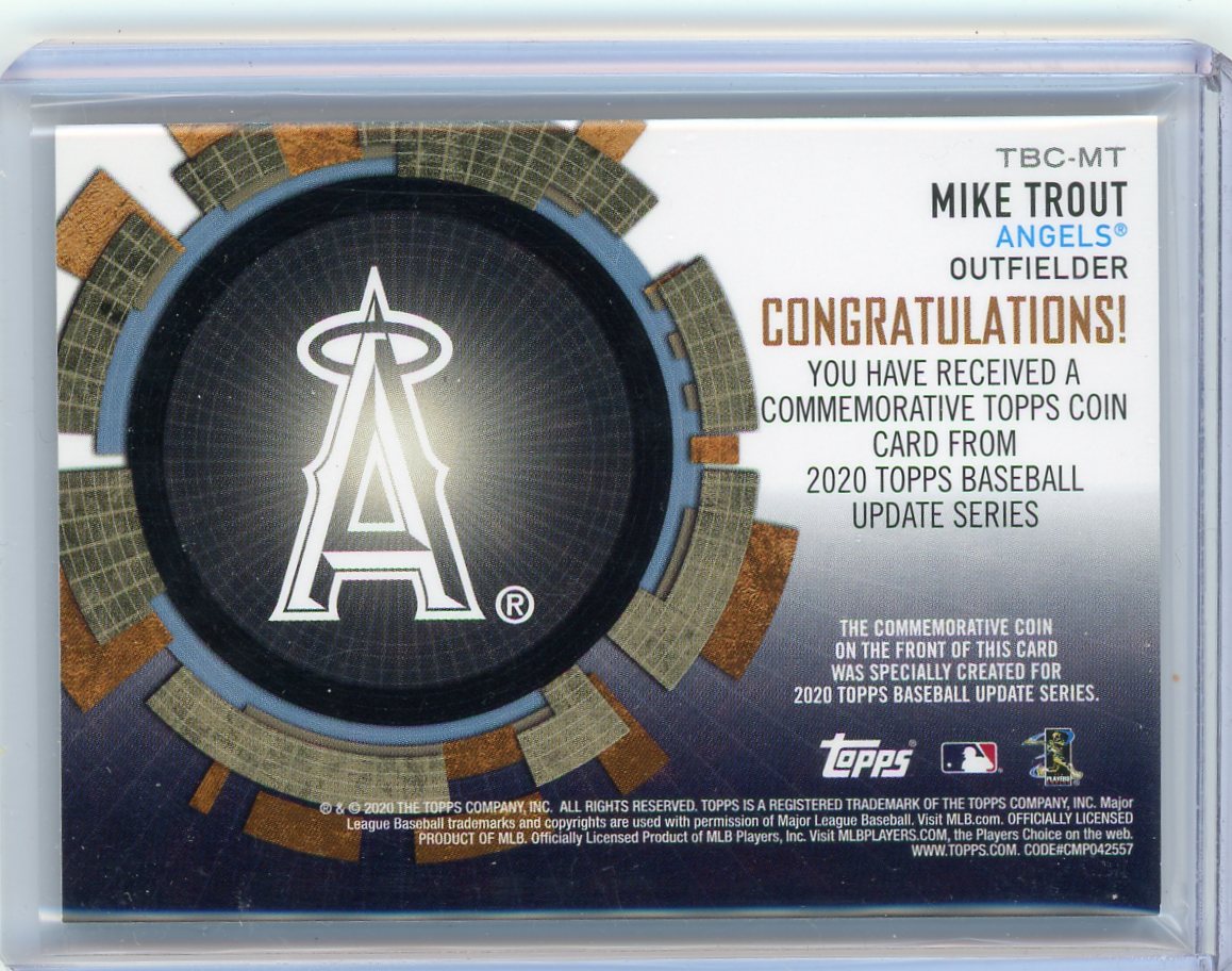 Mike Trout 2020 Topps Update Commemorative Topps Coin