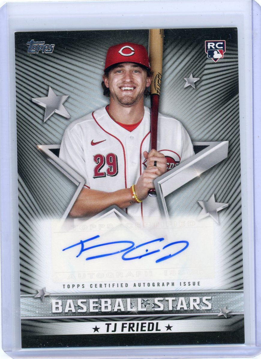 TJ Friedl 2022 Topps Series 1 Baseball Stars autograph rookie card #'d 166/199