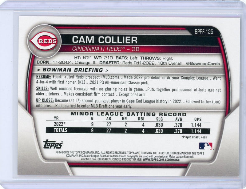 Cam Collier 2023 1st Bowman 1st Edition paper