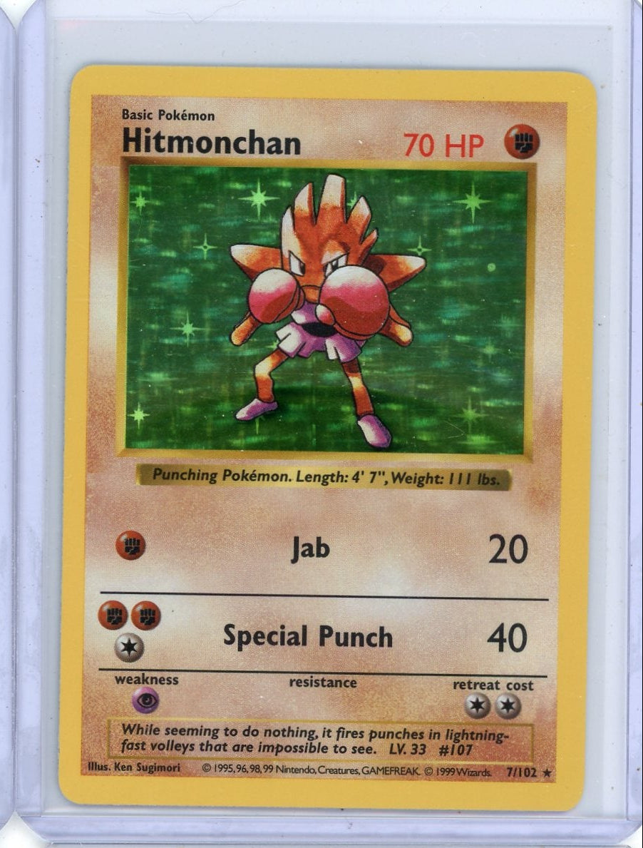 Hitmonchan 1999 Pokemon Base Set Shadowless holo #7/102