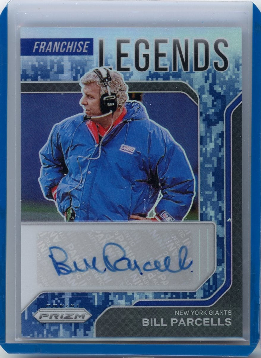Bill Parcells 2021 Panini Prizm Franchise Legends autograph camo prizm #'d 21/25