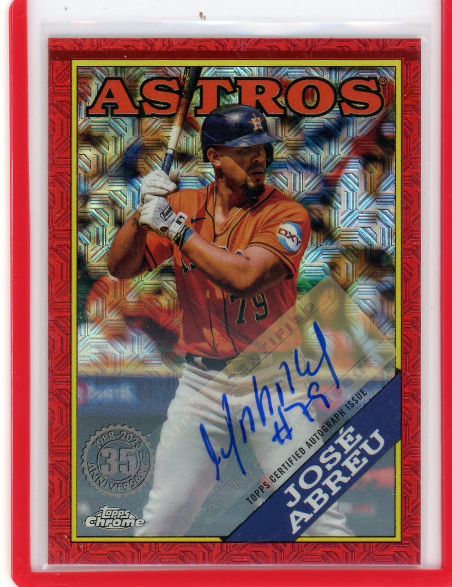 Jose Abreu 2023 Topps Chrome 35th Anniversary mojo ref. red autograph #'d 5/5