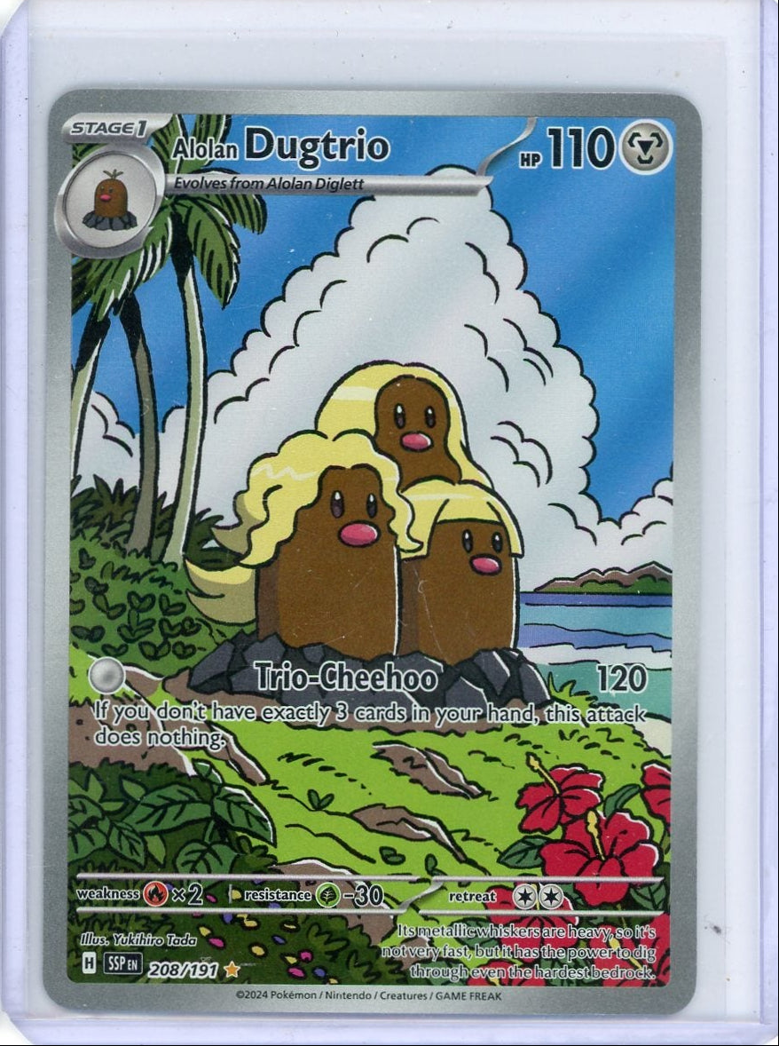 Alolan Dugtrio Pokémon Surging Sparks Illustration Rare #208/191